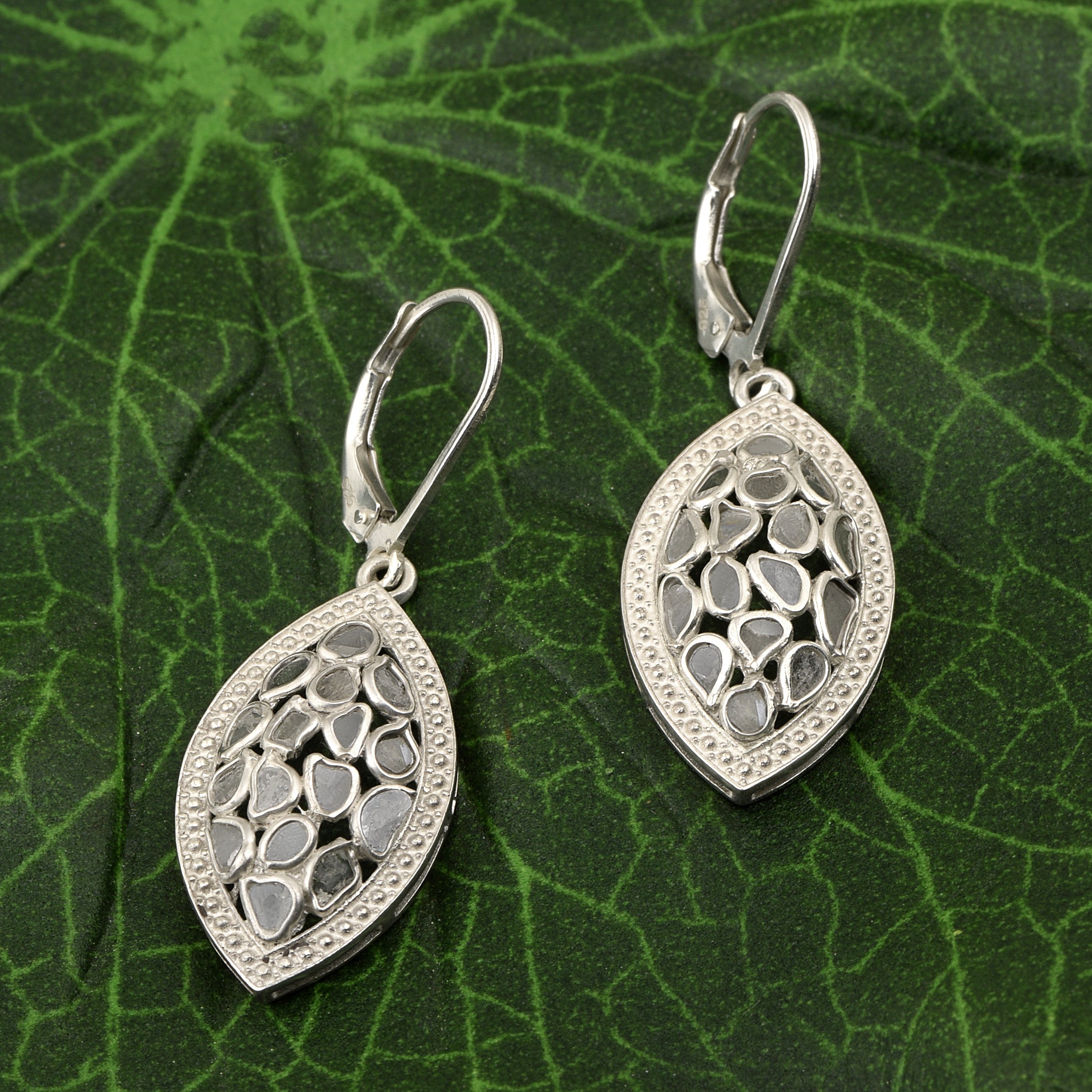 1.20 CTW Diamond Polki Marquise Earrings