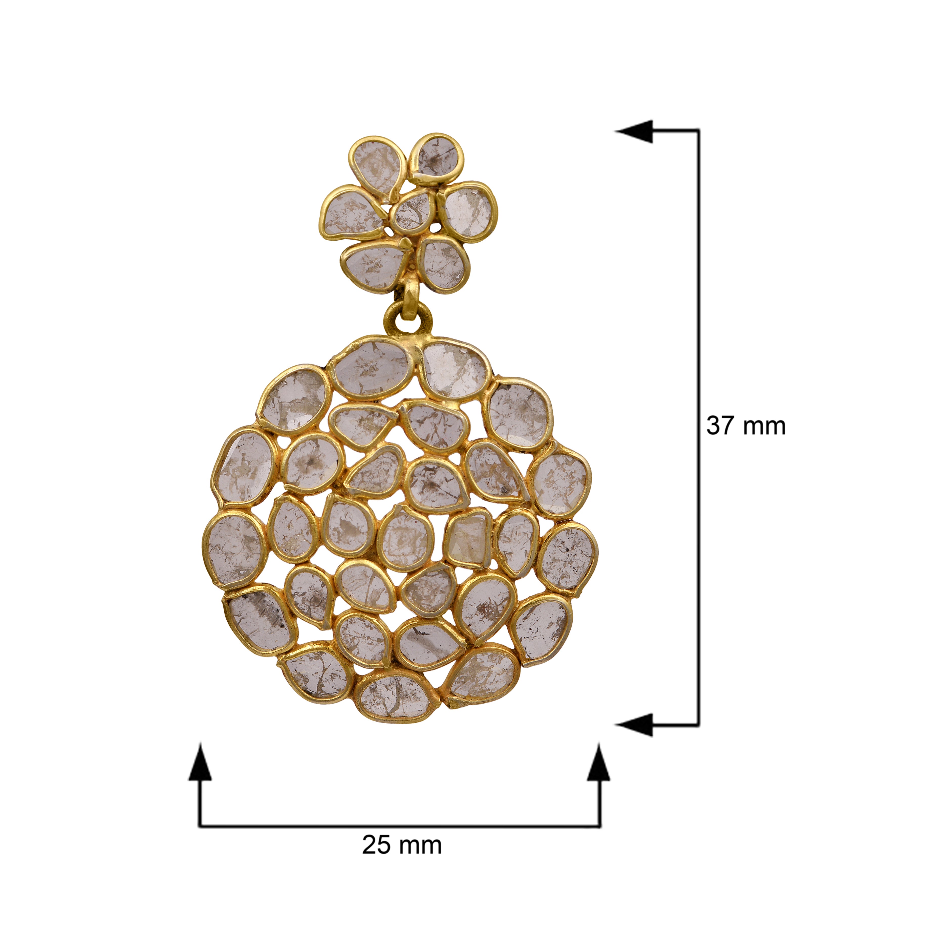4 CTW Diamond Polki Round Earrings