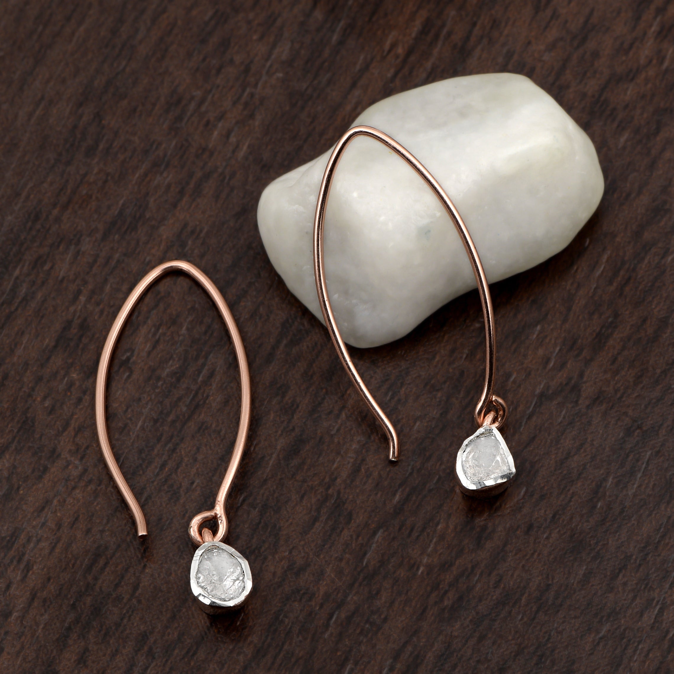 0.35 CTW Diamond Polki Dangles Earrings