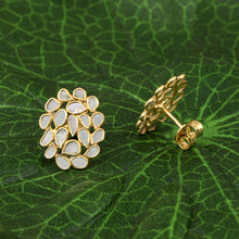 Load image into Gallery viewer, 2 CTW Diamond Polki Cluster Studs
