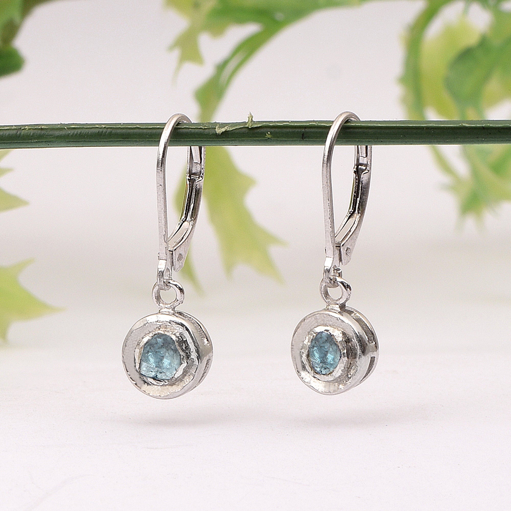 0.50 CTW Blue Diamond Polki Dangles Earrings