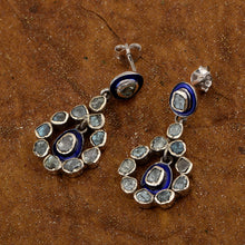 Load image into Gallery viewer, 1.50 CTW Blue Polki Diamond Dangle Earrings
