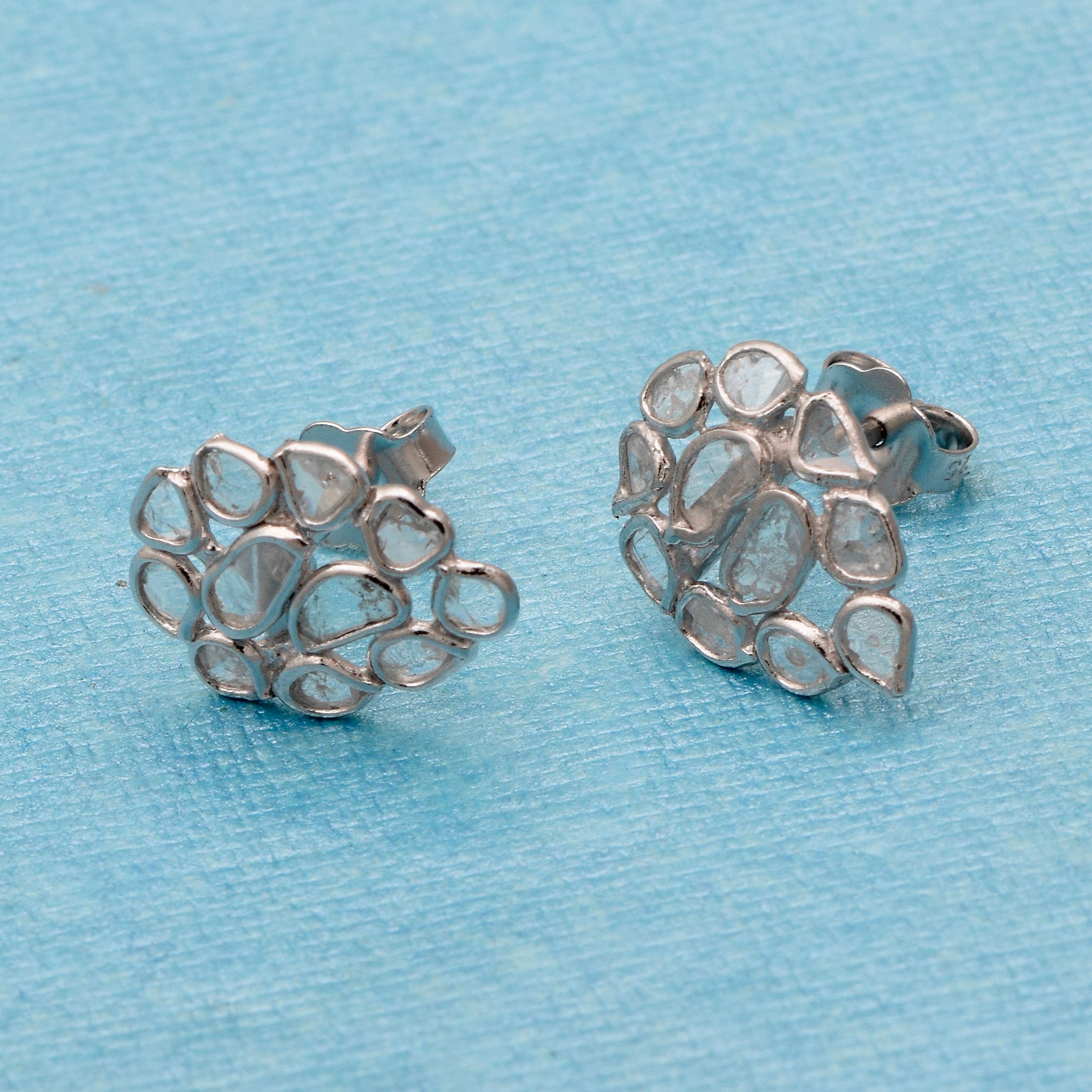 1.10 CTW Diamond Polki Pear Studs