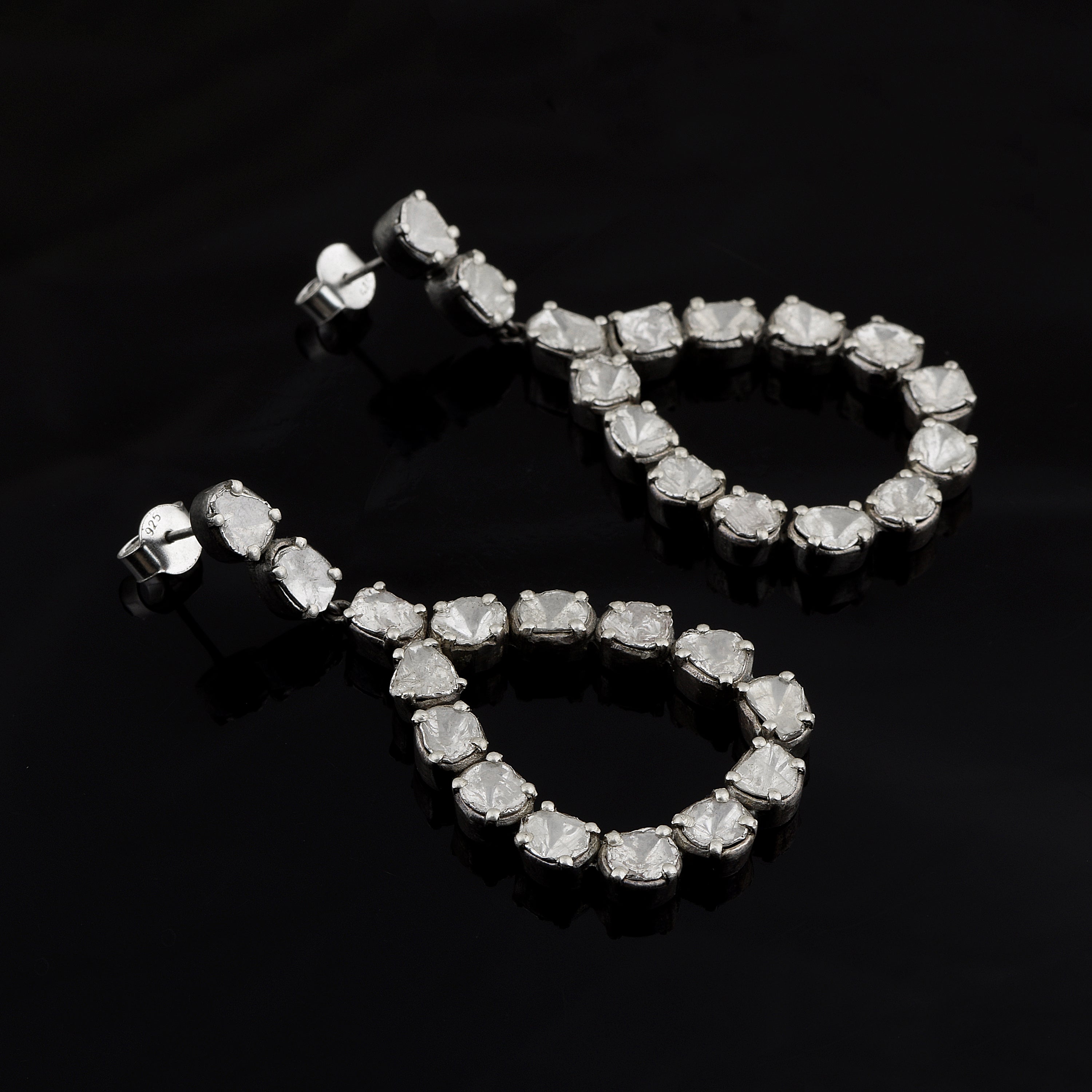 4.00 CTW Diamond Polki Dangle Earrings