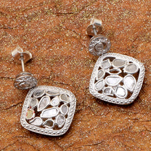 Load image into Gallery viewer, 1 CTW Diamond Polki Square Dangle Earrings
