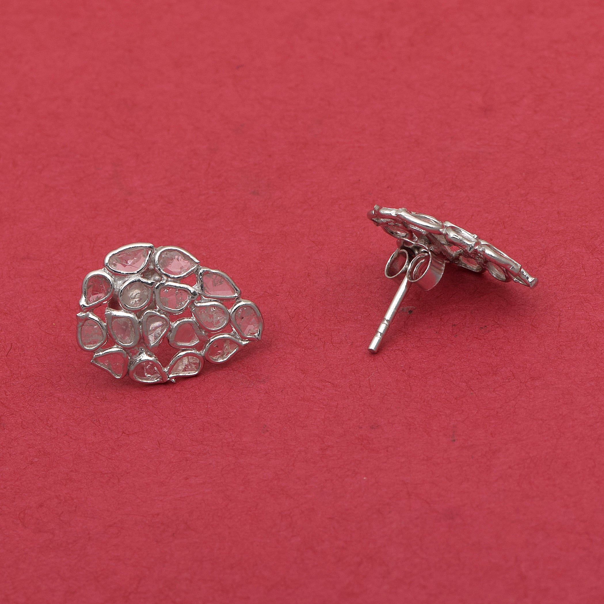 2 CTW Diamond Polki Tinny Pear Studs