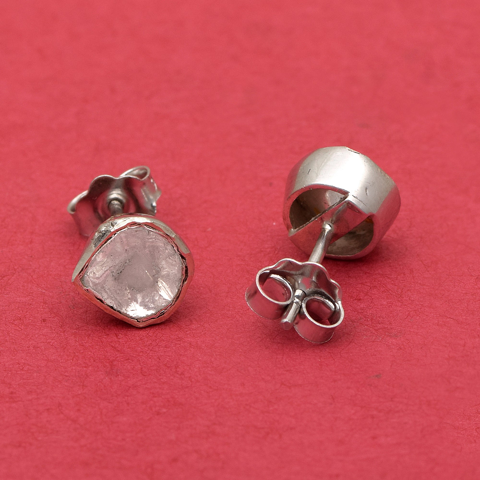 0.50 CTW Diamond Polki Solitaire Stud Earrings