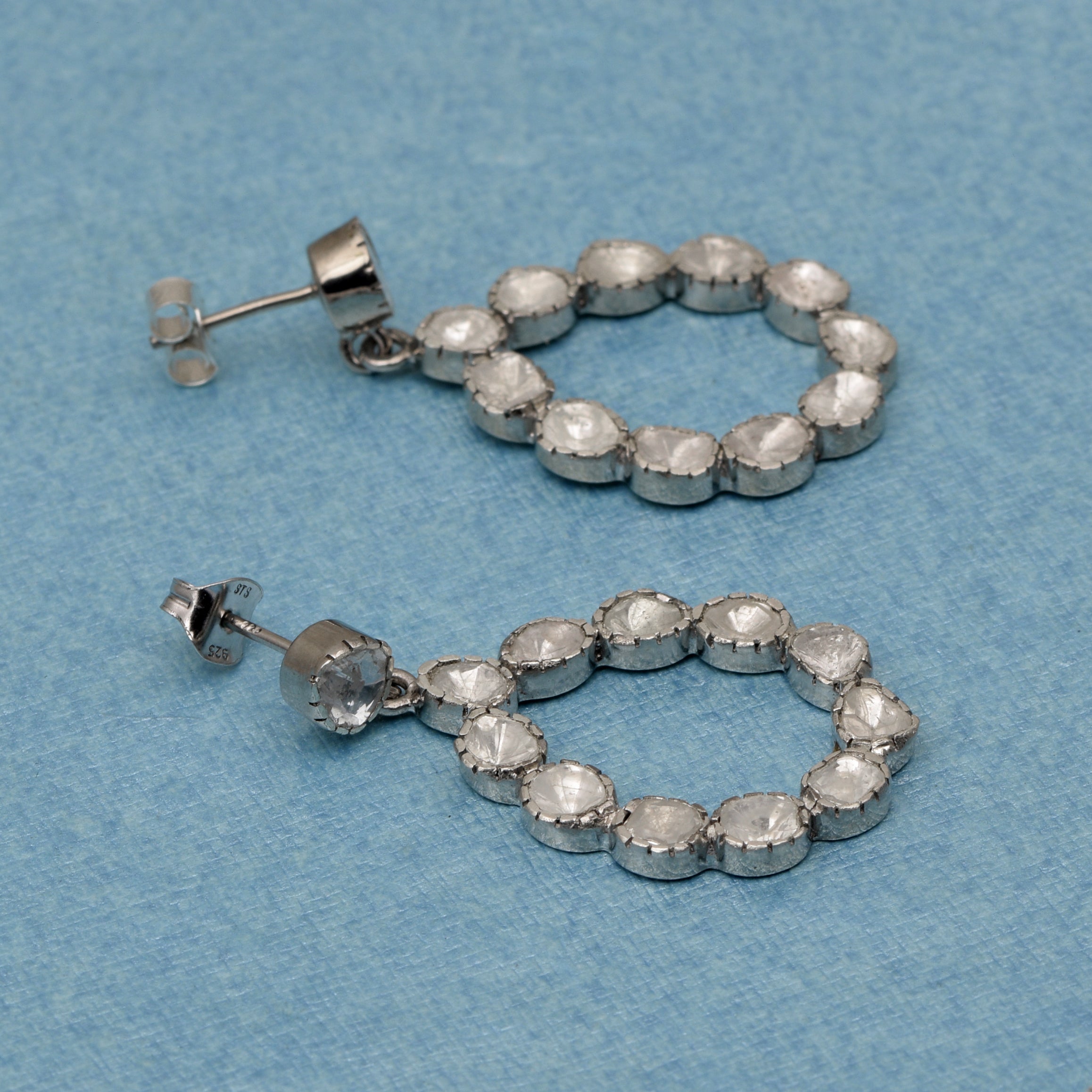 2.50 CTW Diamond Polki Pear Earrings