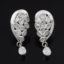 Load image into Gallery viewer, 1 CTW Diamond Polki Half Heart Dangles Earrings
