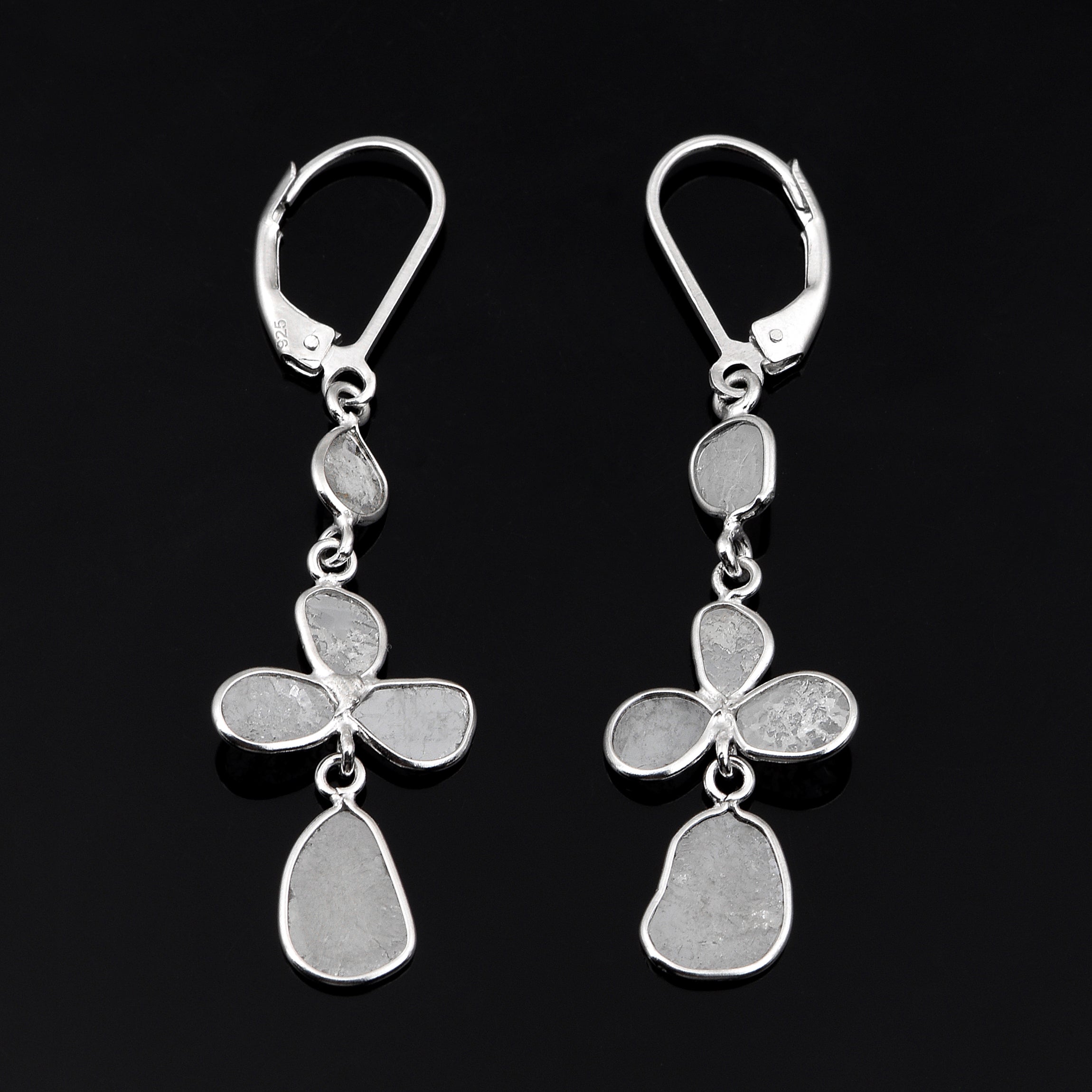 0.50 CTW Diamond Polki Dangles Handmade Earrings