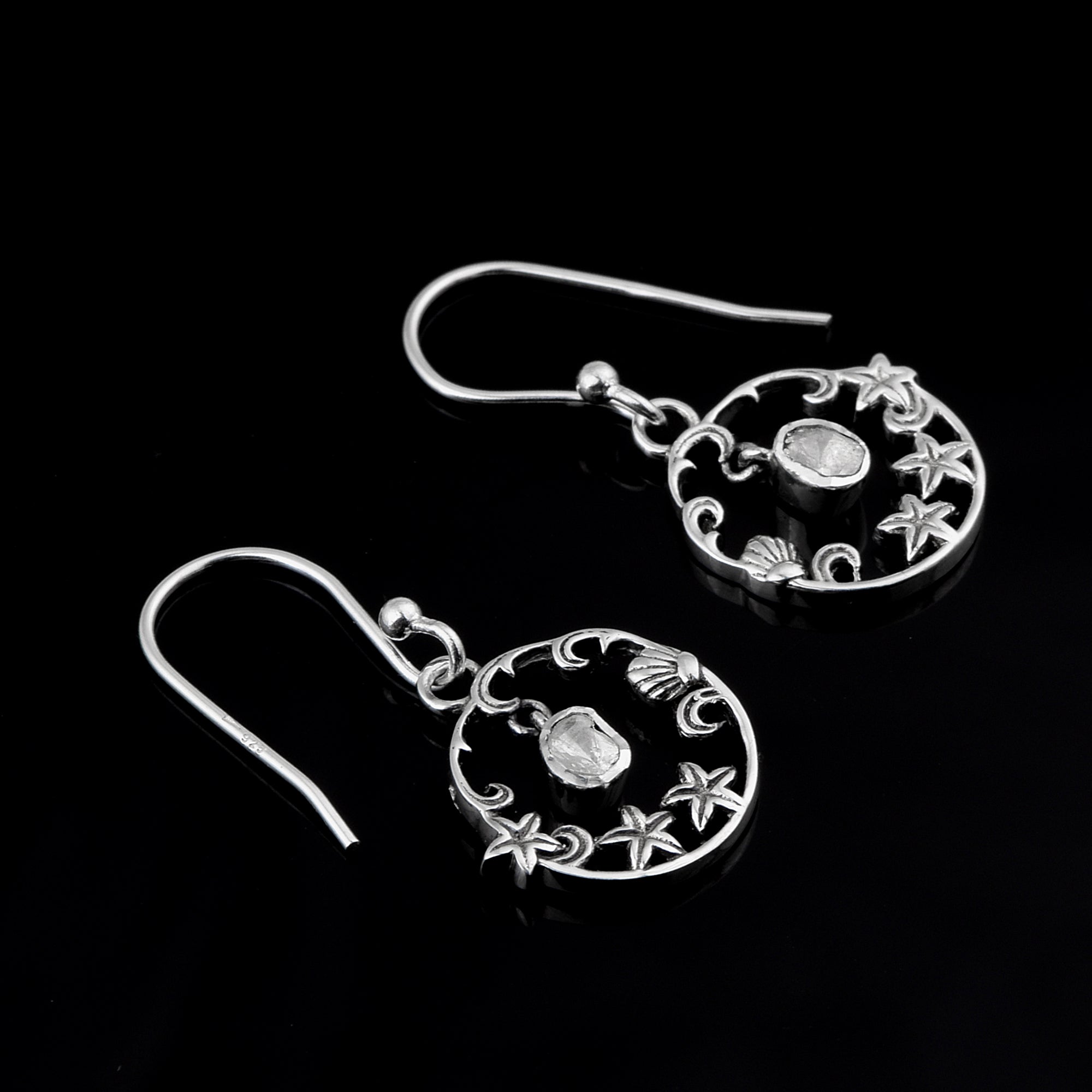 0.25 CTW Polki Diamond Drop Earrings