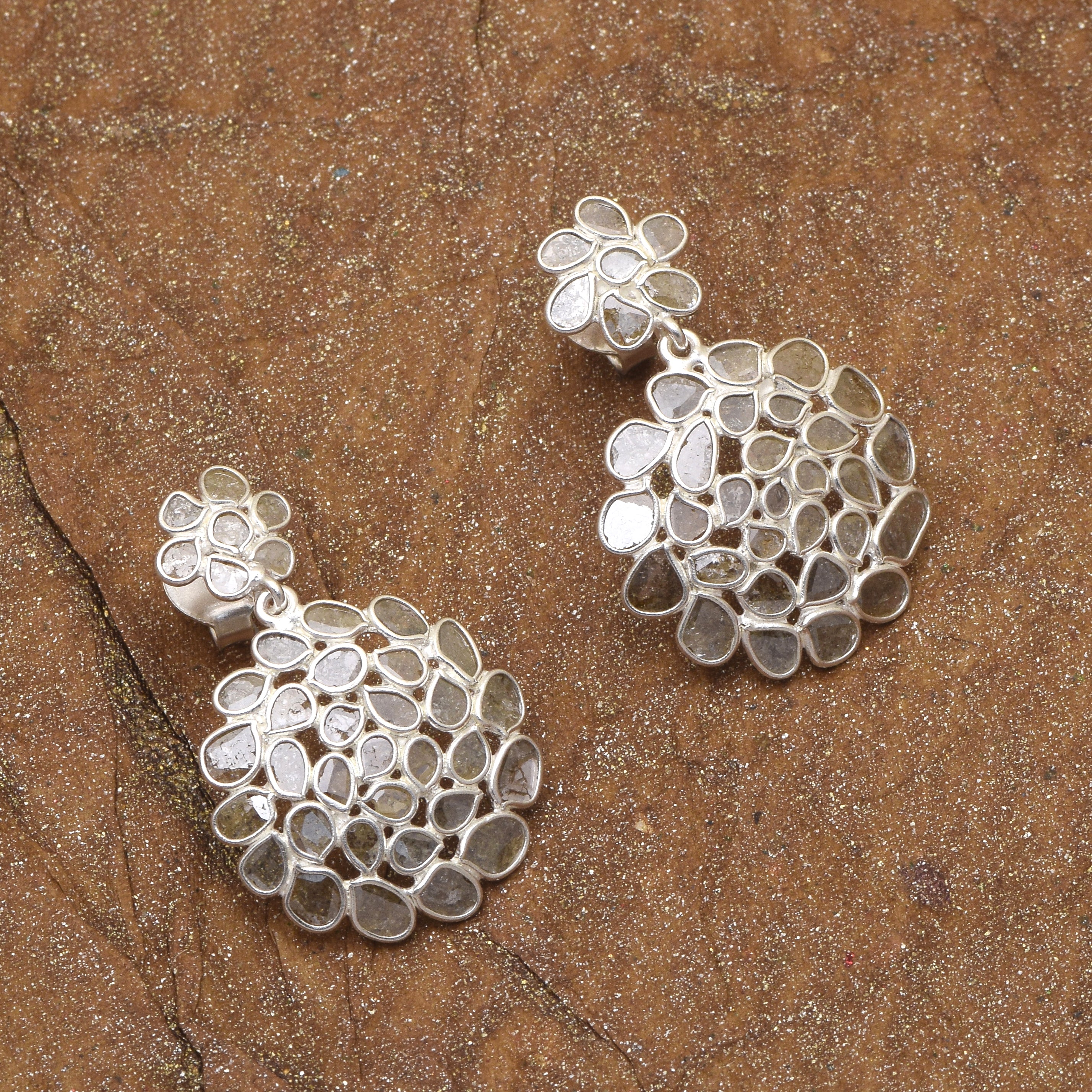 4 CTW Diamond Polki Pear Dangle Earrings