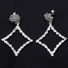 Load image into Gallery viewer, 2.90 CTW Diamond Polki Rhombus Dangle Earrings
