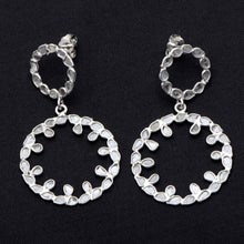 Load image into Gallery viewer, 3.50 CTW Diamond Polki Double Circle Dangle Earrings
