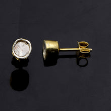 Load image into Gallery viewer, 0.20 CTW Diamond Polki Tiny 14K Gold Plated Studs
