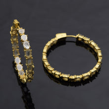 Load image into Gallery viewer, 4.50 CTW Diamond Polki Hoop Dangle Earrings
