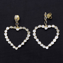 Load image into Gallery viewer, 3.50 CTW Diamond Polki Heart Dangle Earrings
