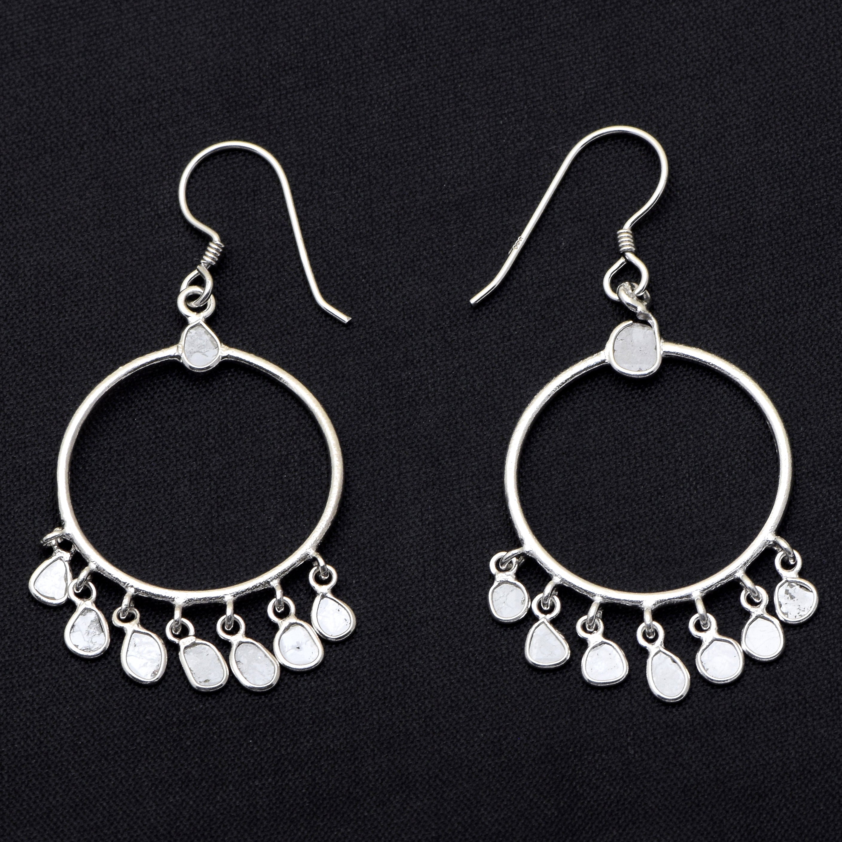 2.30 CTW Diamond Polki Round Dangle Earrings