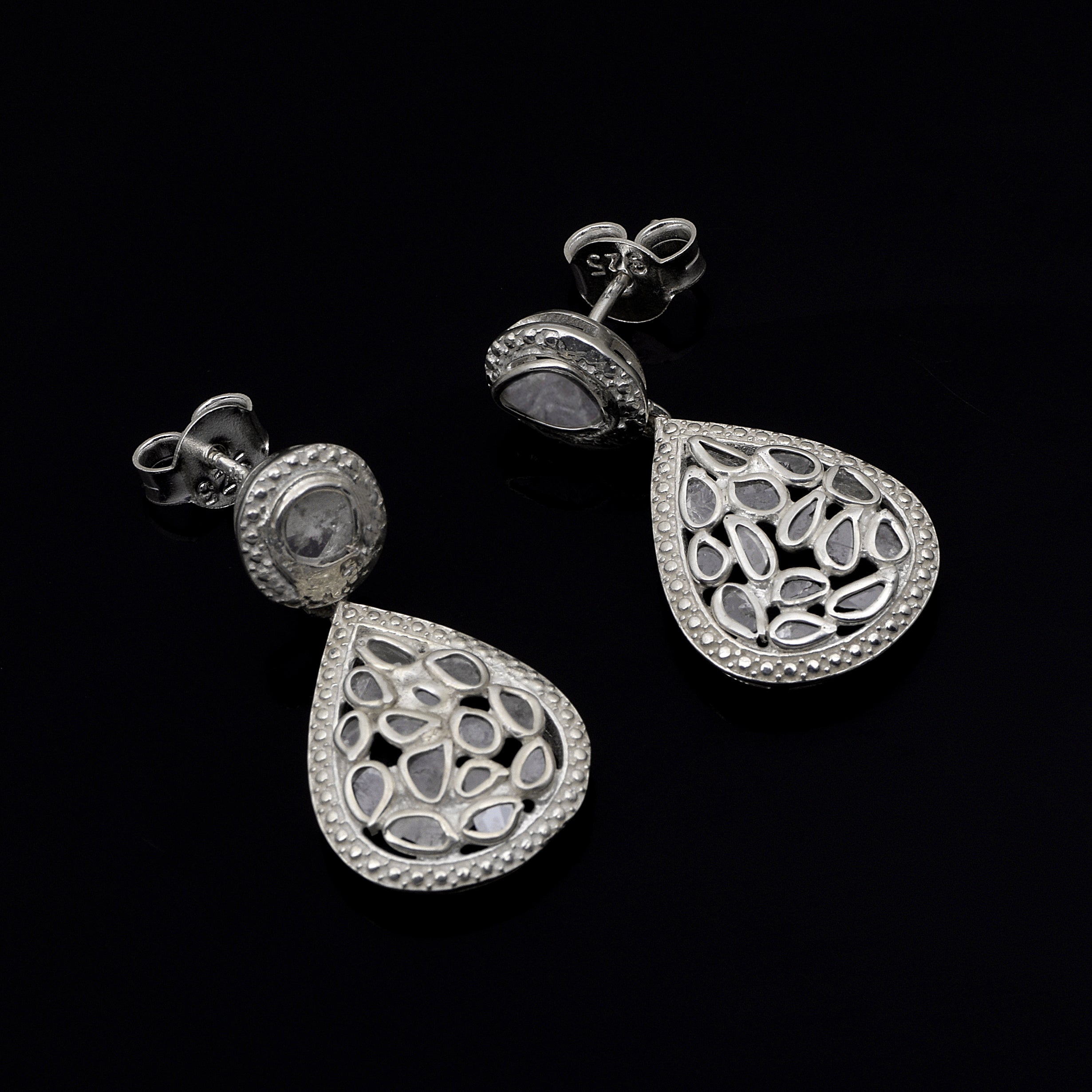 2.50 CTW Diamond Polki Dangle Earrings