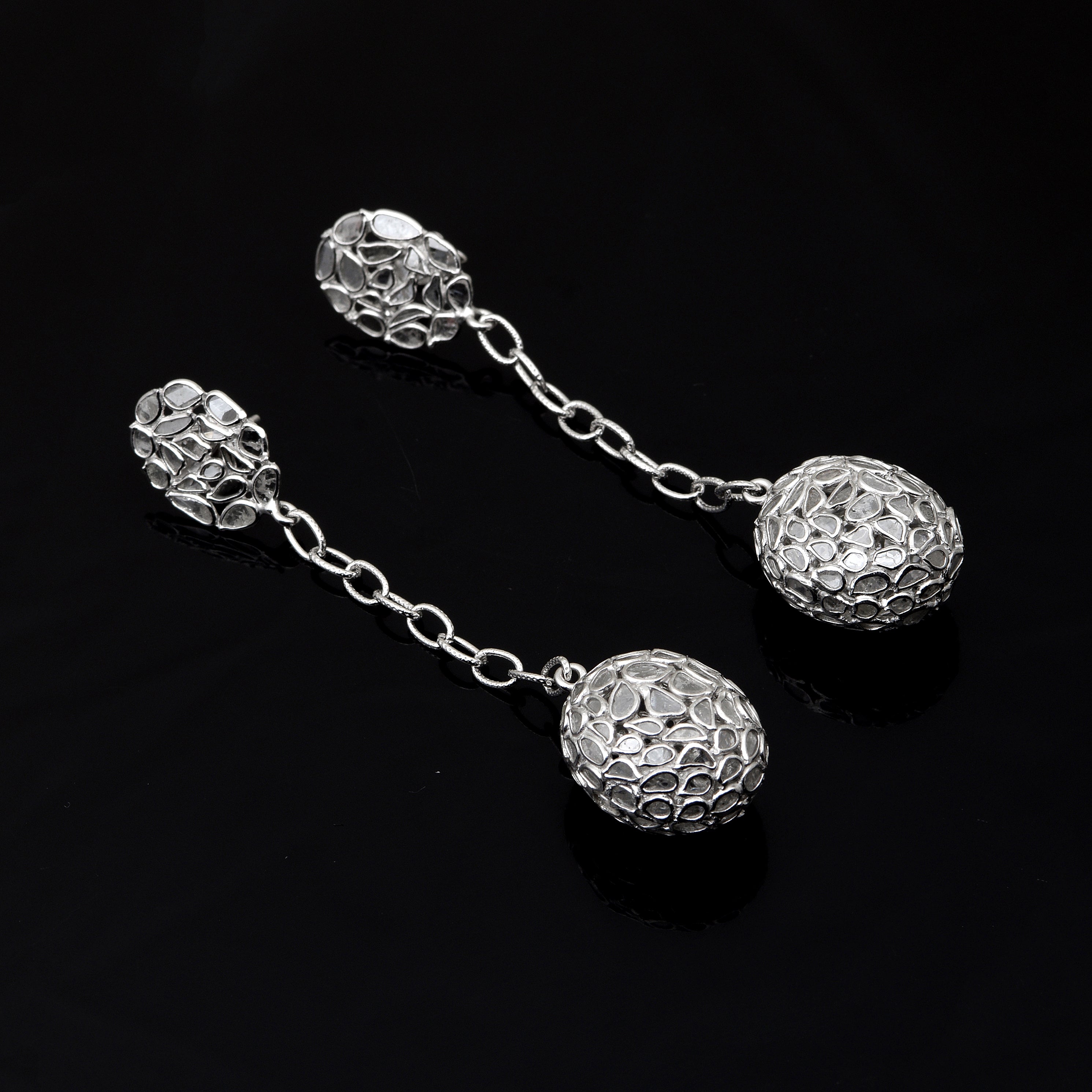 6.50 CTW Diamond Polki Dangle Earrings