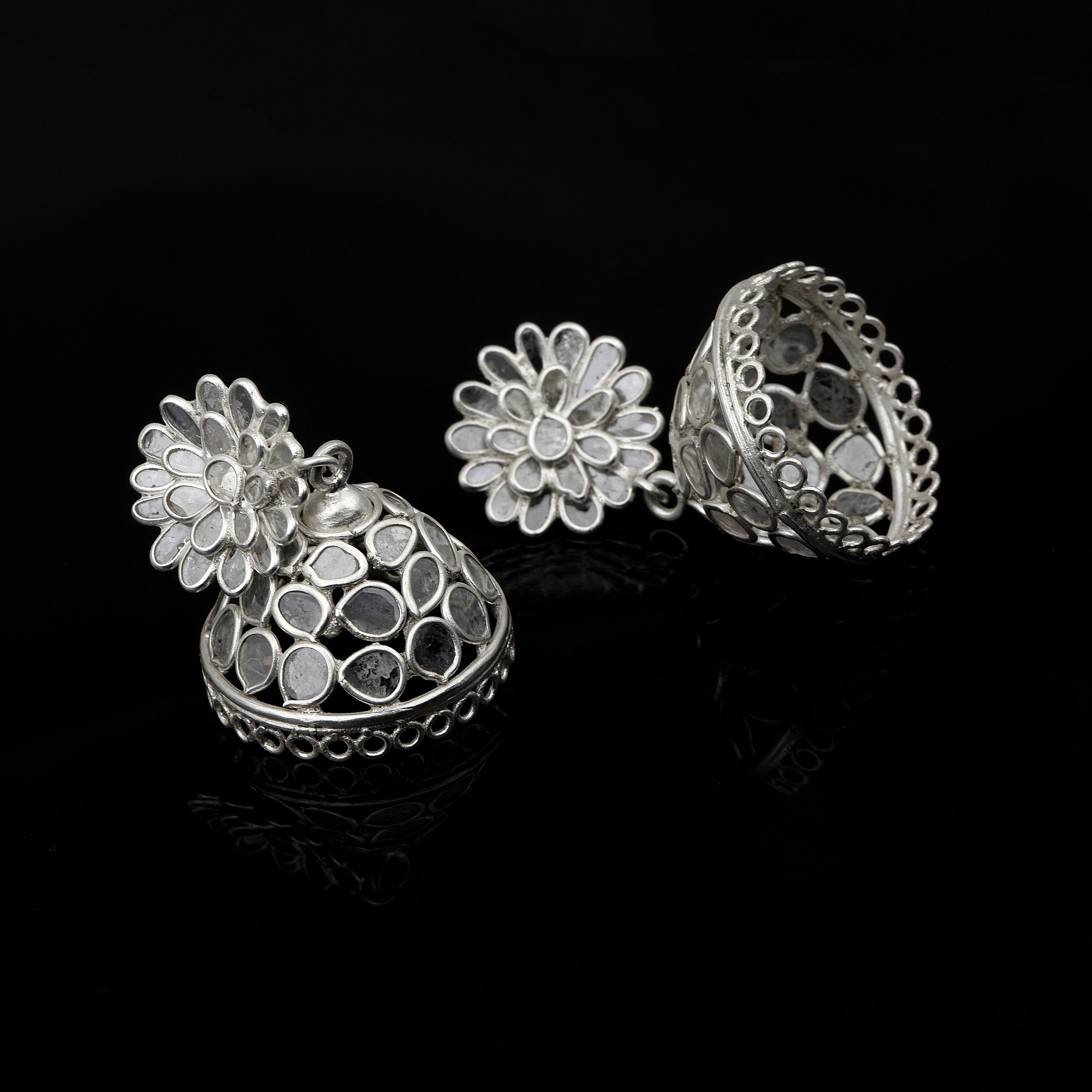 3 CTW Diamond Polki Jhumka