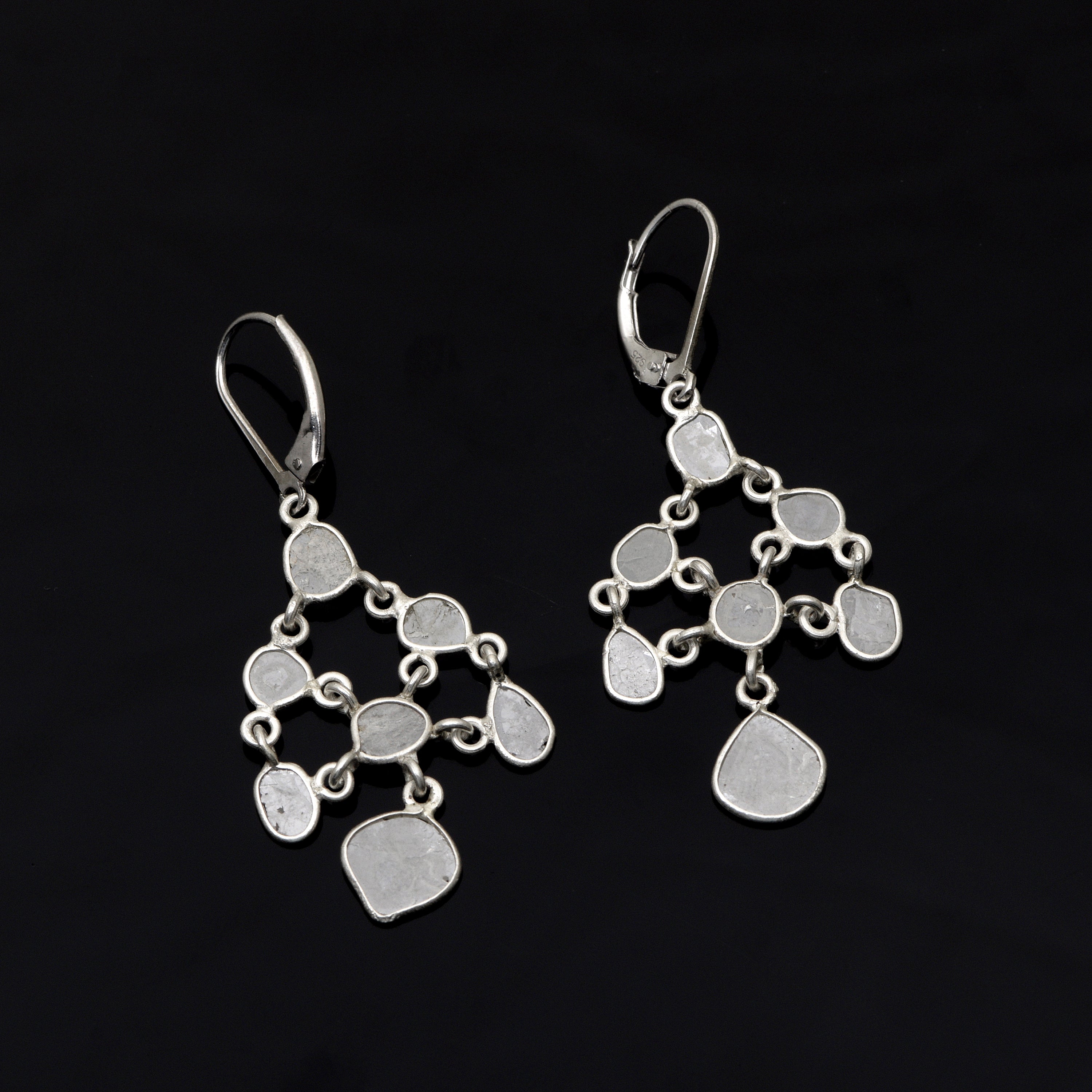 2 CTW Diamond Polki Dangle Earrings