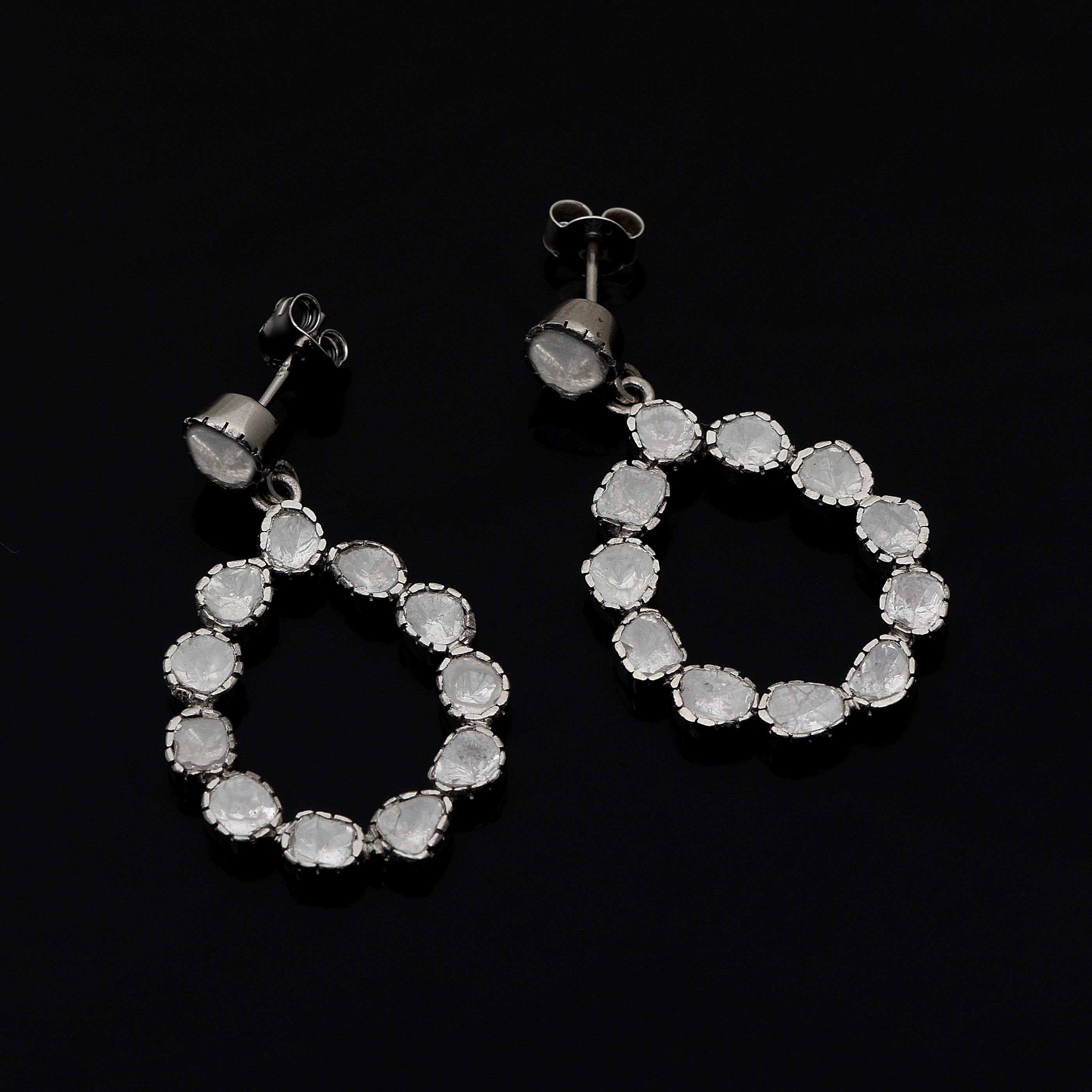 2.50 CTW Diamond Polki Pear Earrings