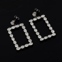 Load image into Gallery viewer, 4.00 CTW Diamond Polki Rectangular Dangle Earrings
