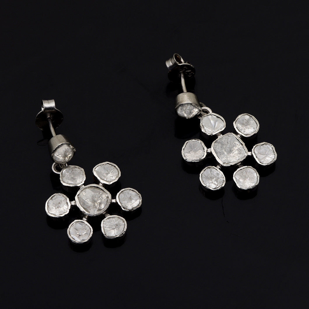 1.92 CTW Diamond Polki Dangle Earrings