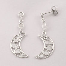 Load image into Gallery viewer, 0.50 CTW Diamond Polki Crescent Moon Earrings
