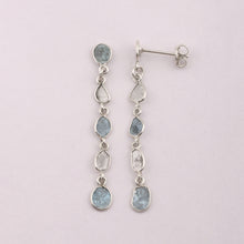 Load image into Gallery viewer, 1 CTW Blue Diamond Polki Long Chain Thread Earrings
