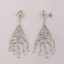 Load image into Gallery viewer, 3.00 CTW Slice Polki Diamond Long Dangle Earrings
