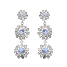 Load image into Gallery viewer, 3 CTW Diamond Polki Moonstone Chain Earrings
