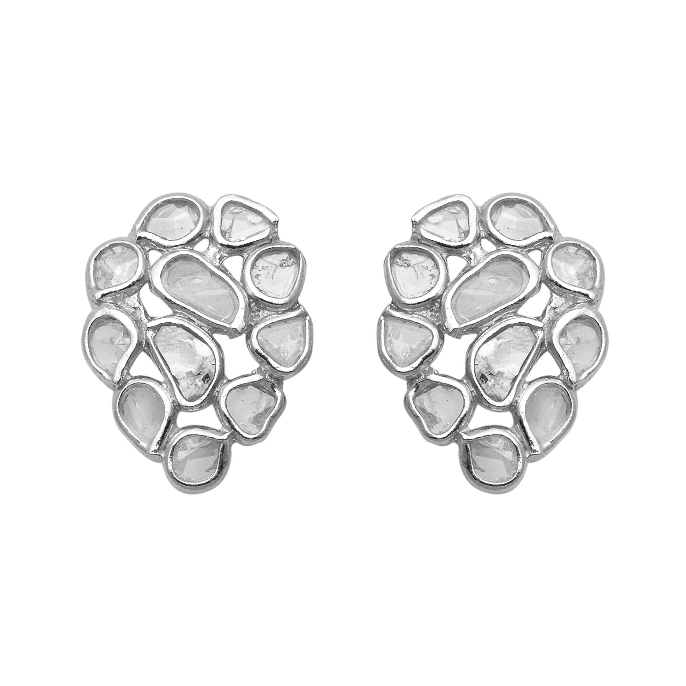 1.10 CTW Diamond Polki Pear Studs