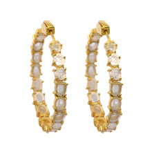 Load image into Gallery viewer, 4.50 CTW Diamond Polki Hoop Dangle Earrings
