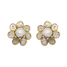 Load image into Gallery viewer, 1.60 CTW Diamond Polki Pearl Studs
