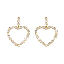 Load image into Gallery viewer, 3.50 CTW Diamond Polki Heart Dangle Earrings

