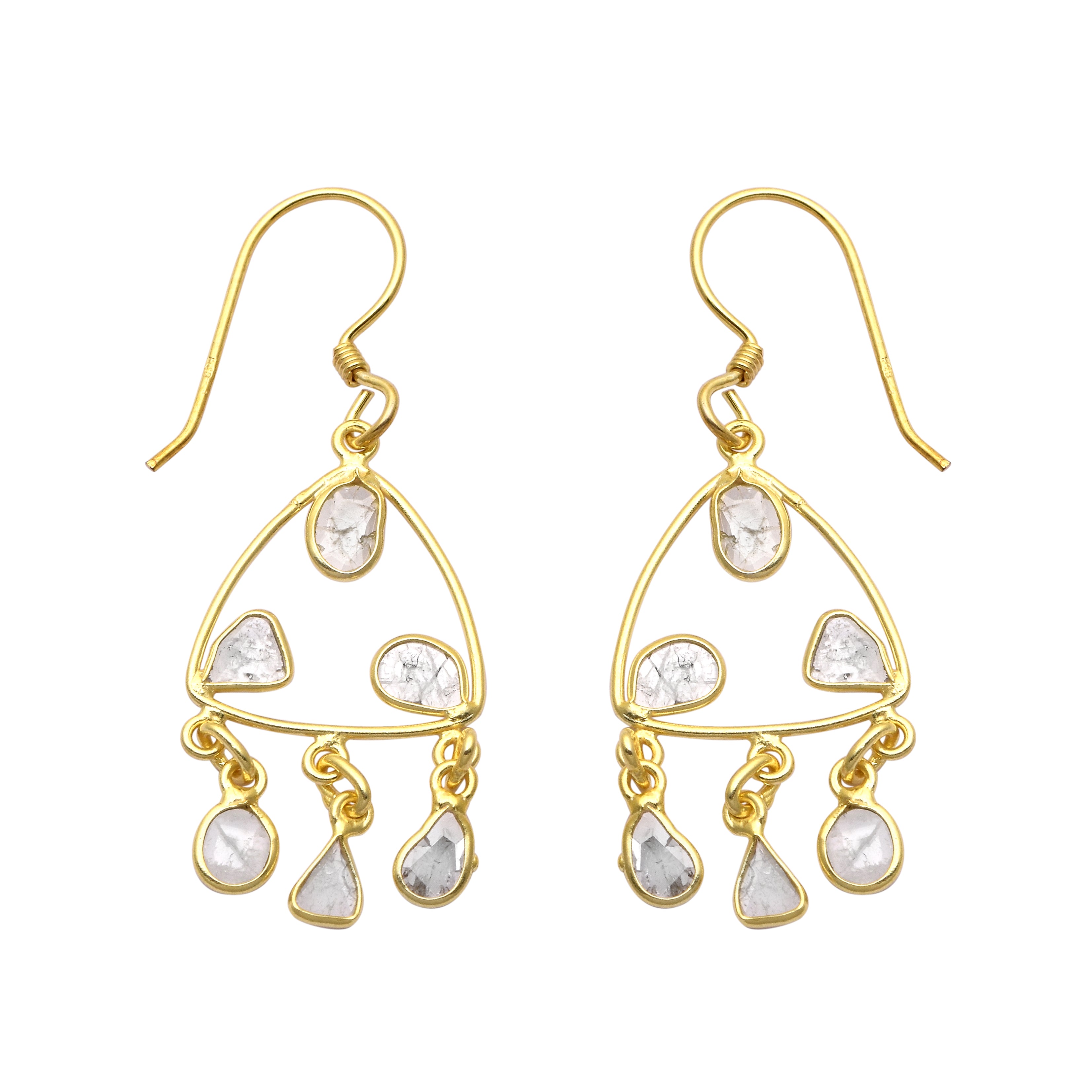 1.50 CTW Diamond Polki Dangle Earrings