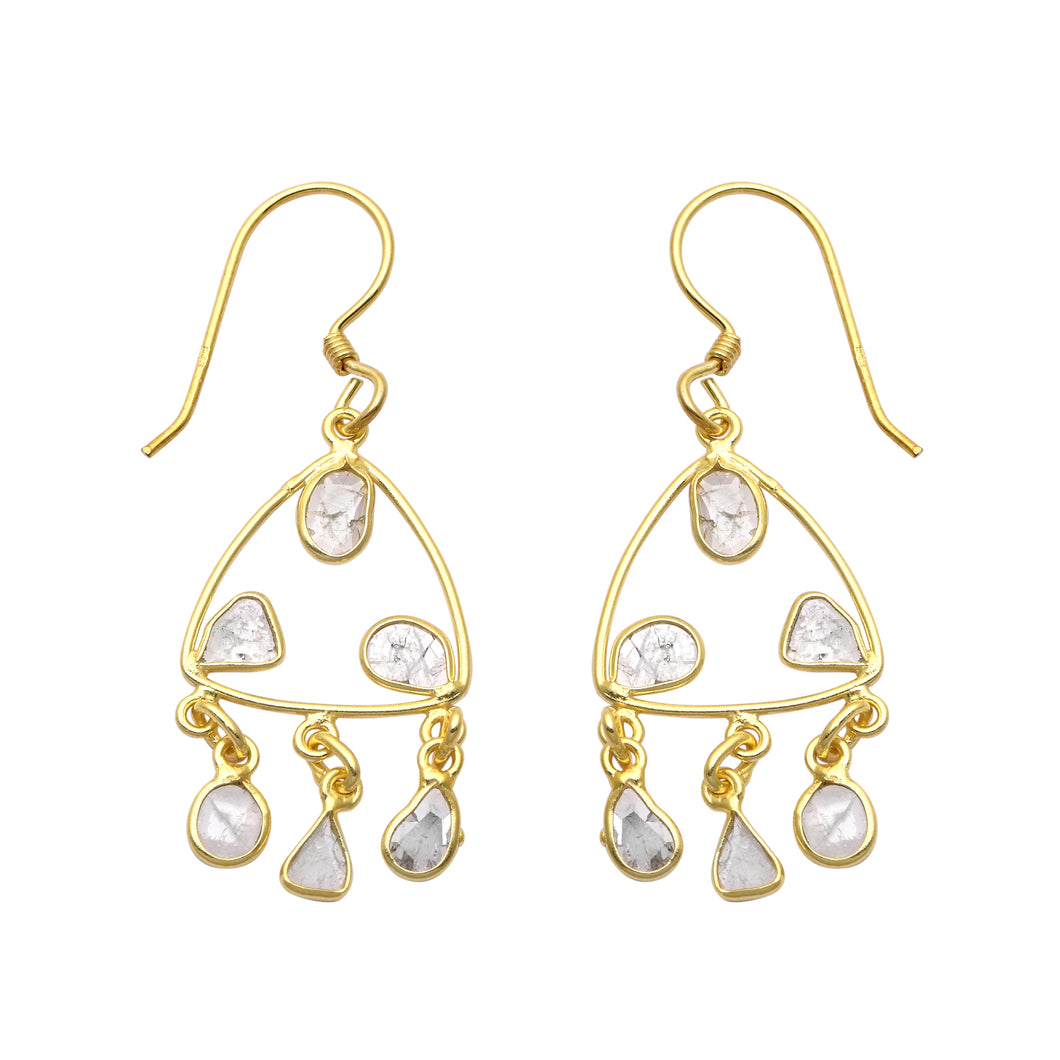 1.50 CTW Diamond Polki Dangle Earrings