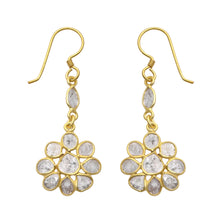 Load image into Gallery viewer, 2.50 CTW Diamond Polki Floral Dangle Earrings
