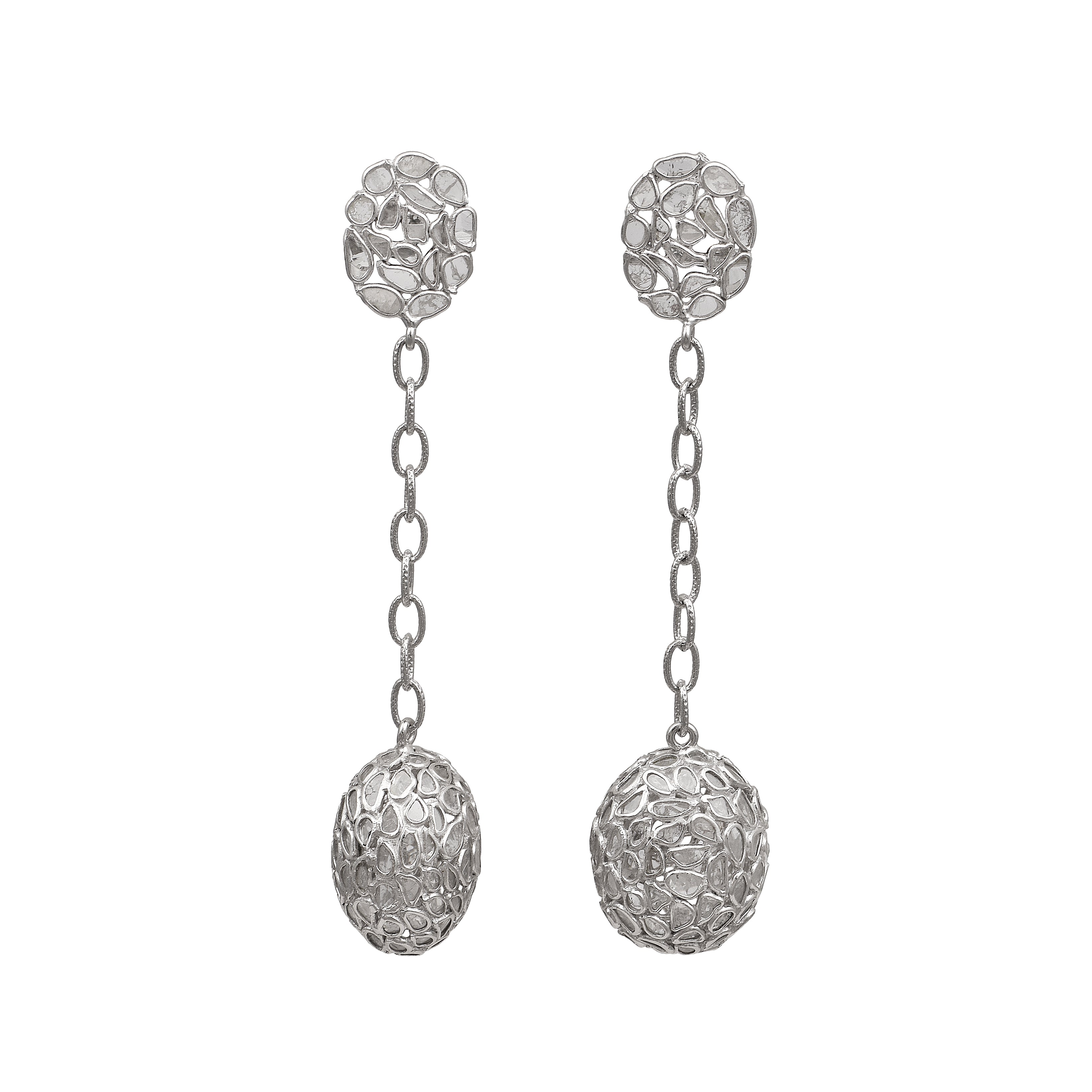 6.50 CTW Diamond Polki Dangle Earrings