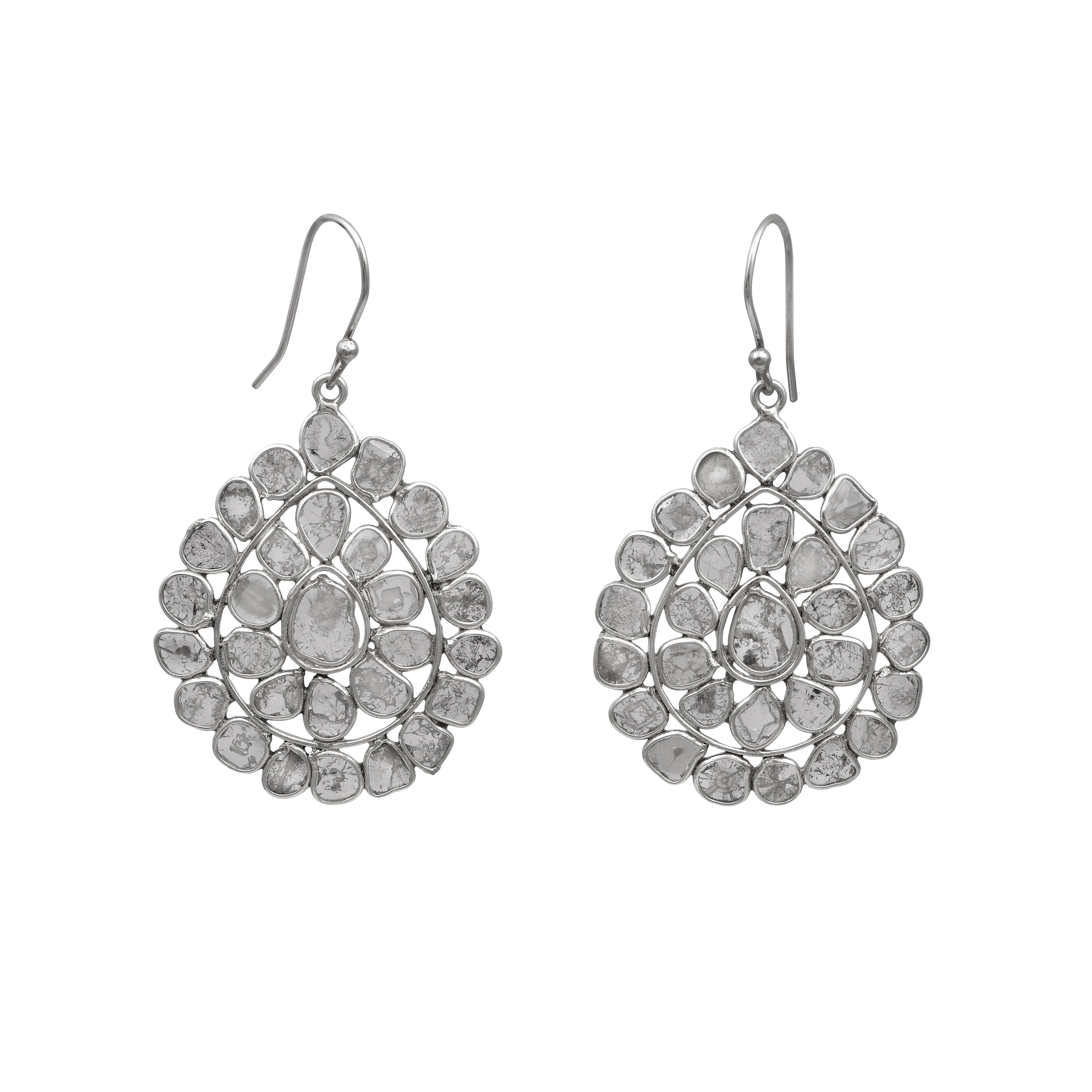 4.50 CTW Diamond Polki Dangle Earrings