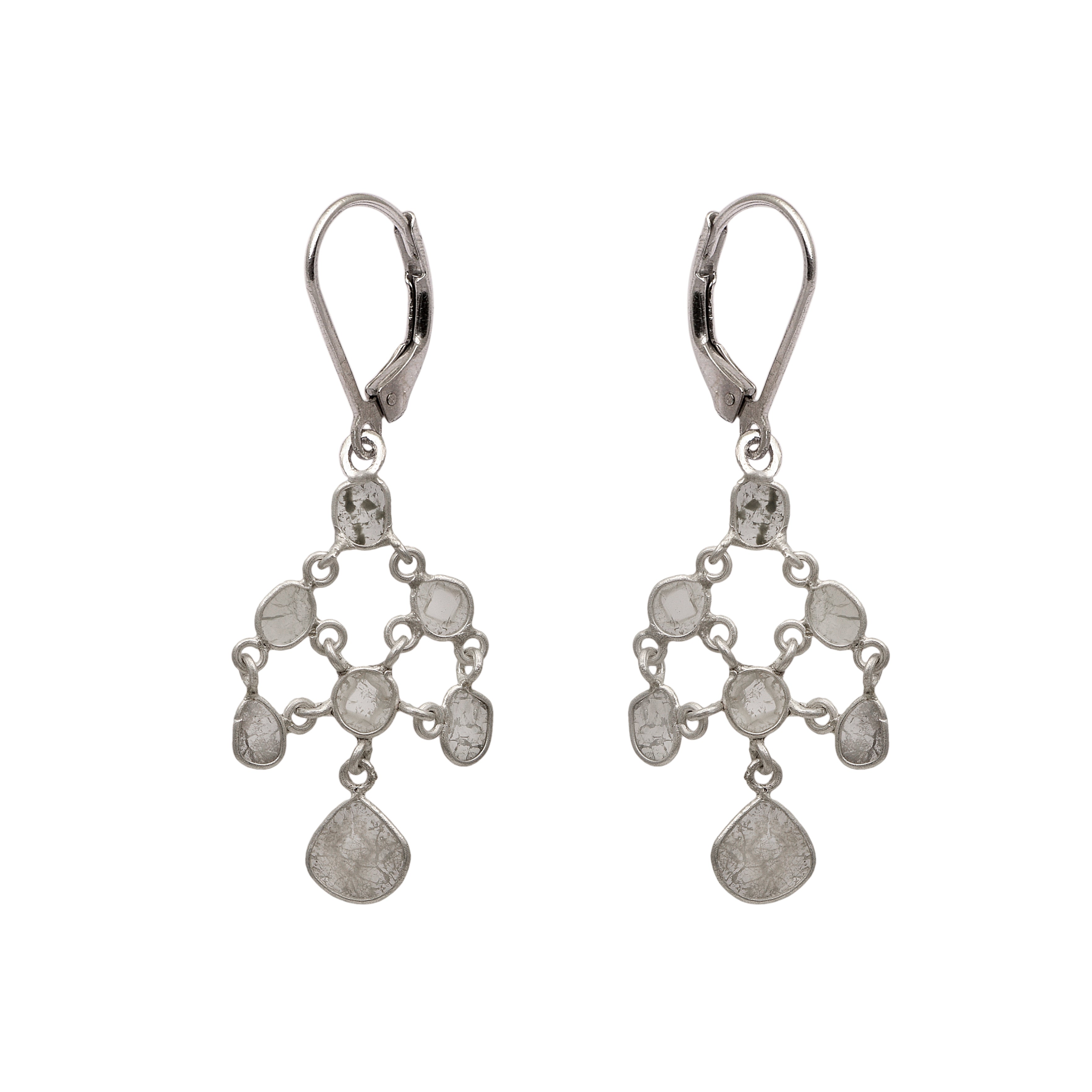 2 CTW Diamond Polki Dangle Earrings