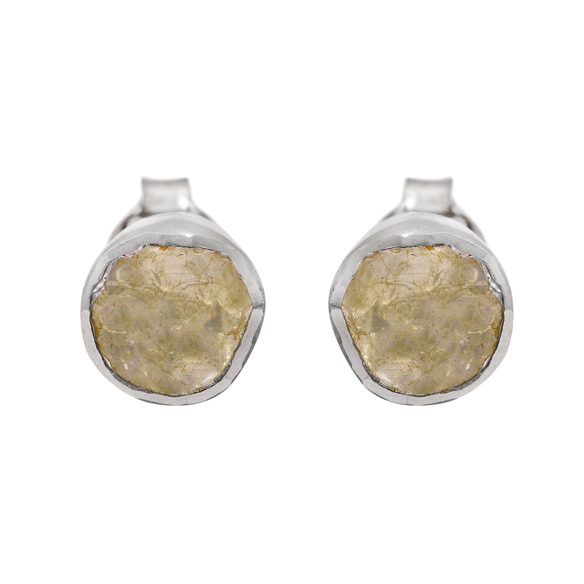 1 CTW Yellow Diamond Polki Solitaire Studs