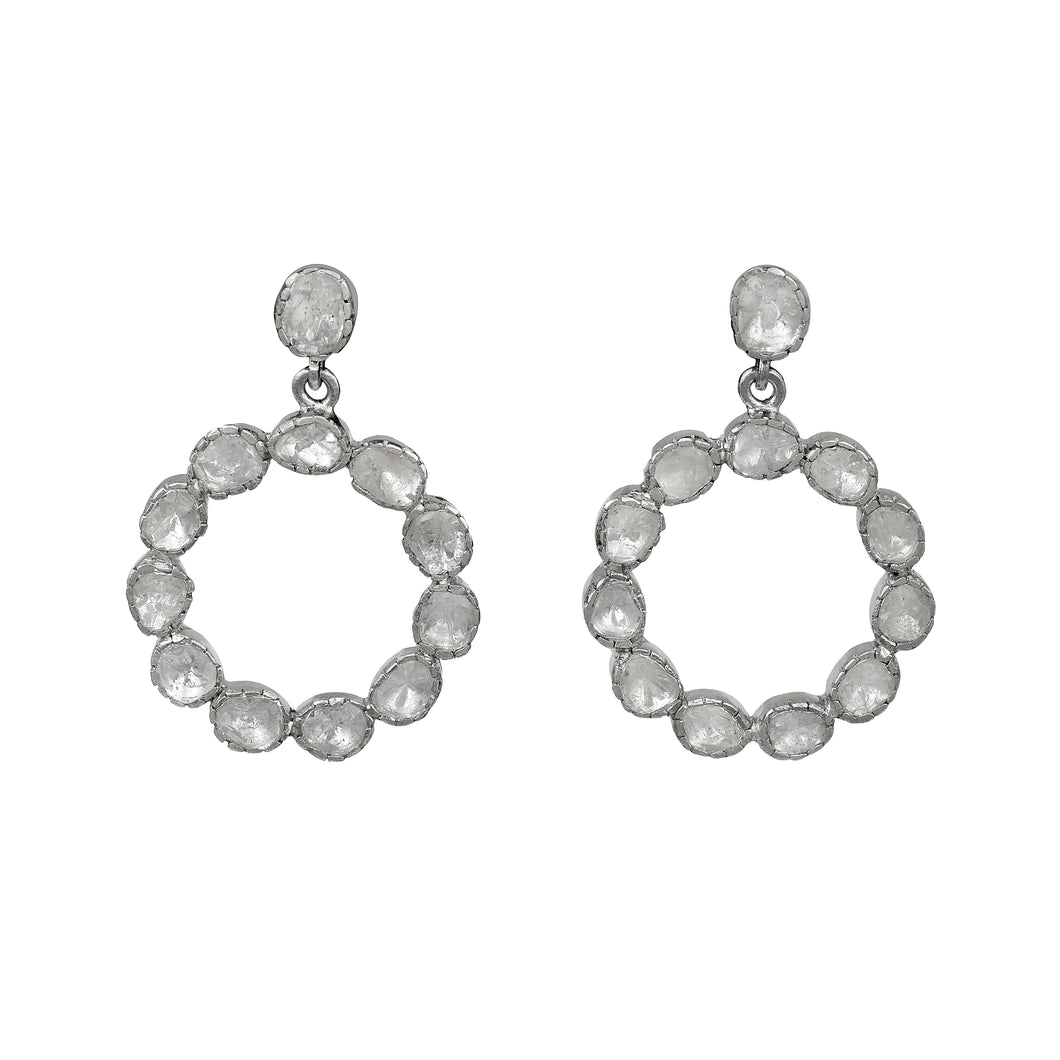 2.50 CTW Diamond Polki Round Dangle Earrings
