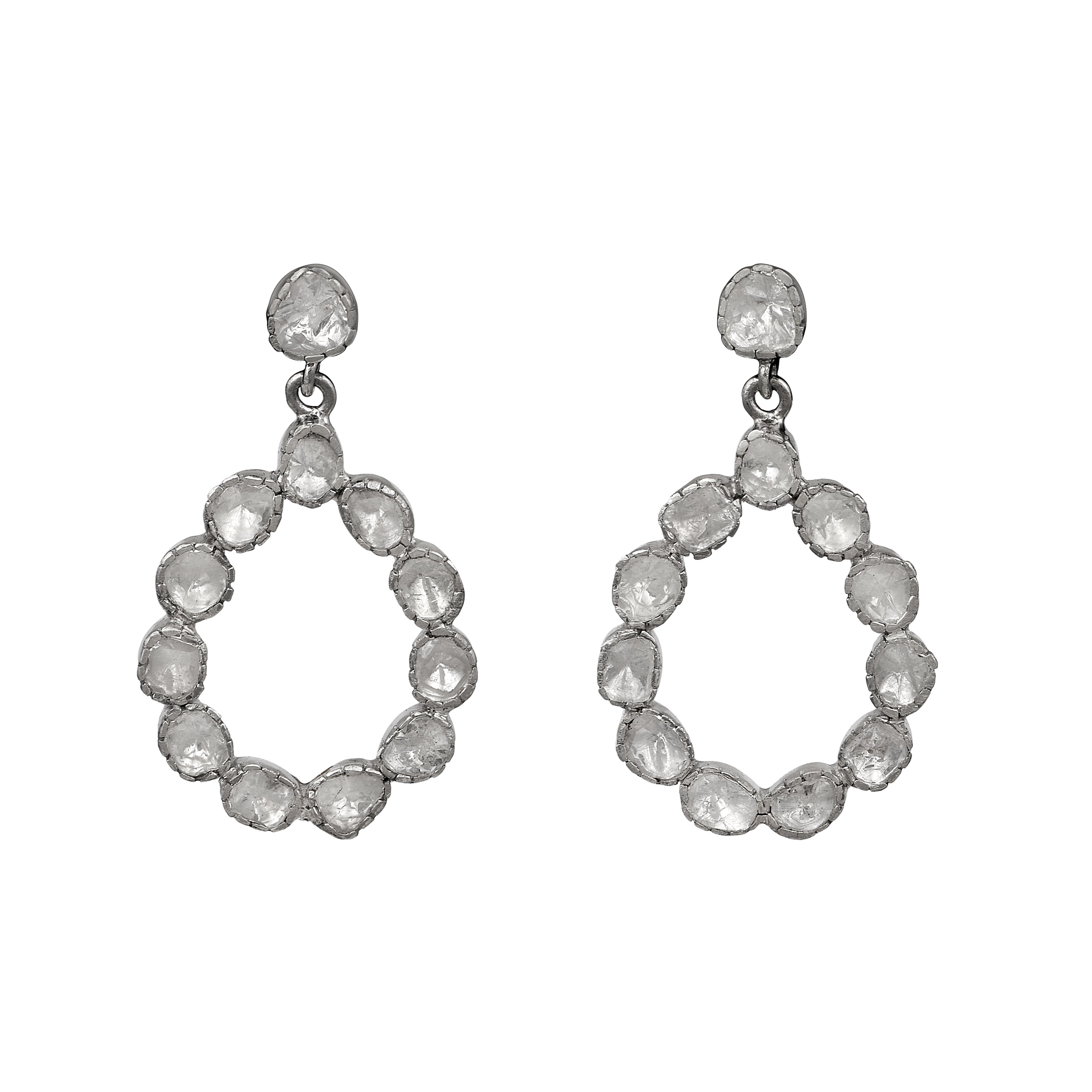 2.50 CTW Diamond Polki Pear Earrings