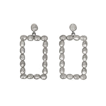 Load image into Gallery viewer, 4.00 CTW Diamond Polki Rectangular Dangle Earrings

