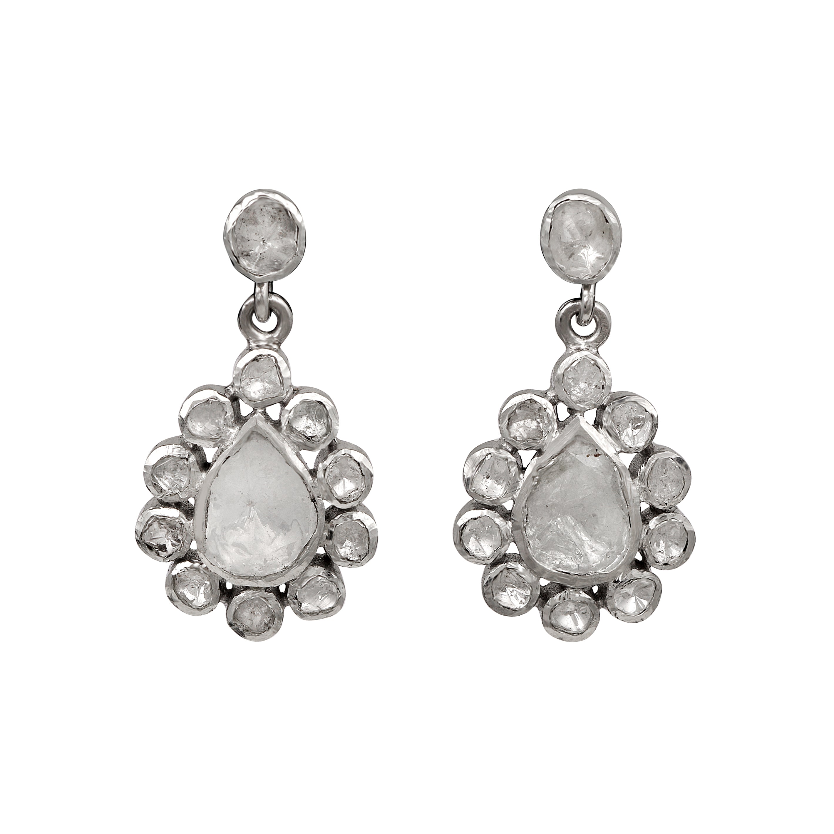 2.90 CTW Diamond Polki Dangle Earrings