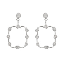 Load image into Gallery viewer, 1 CTW Diamond Polki Square Dangle Earrings
