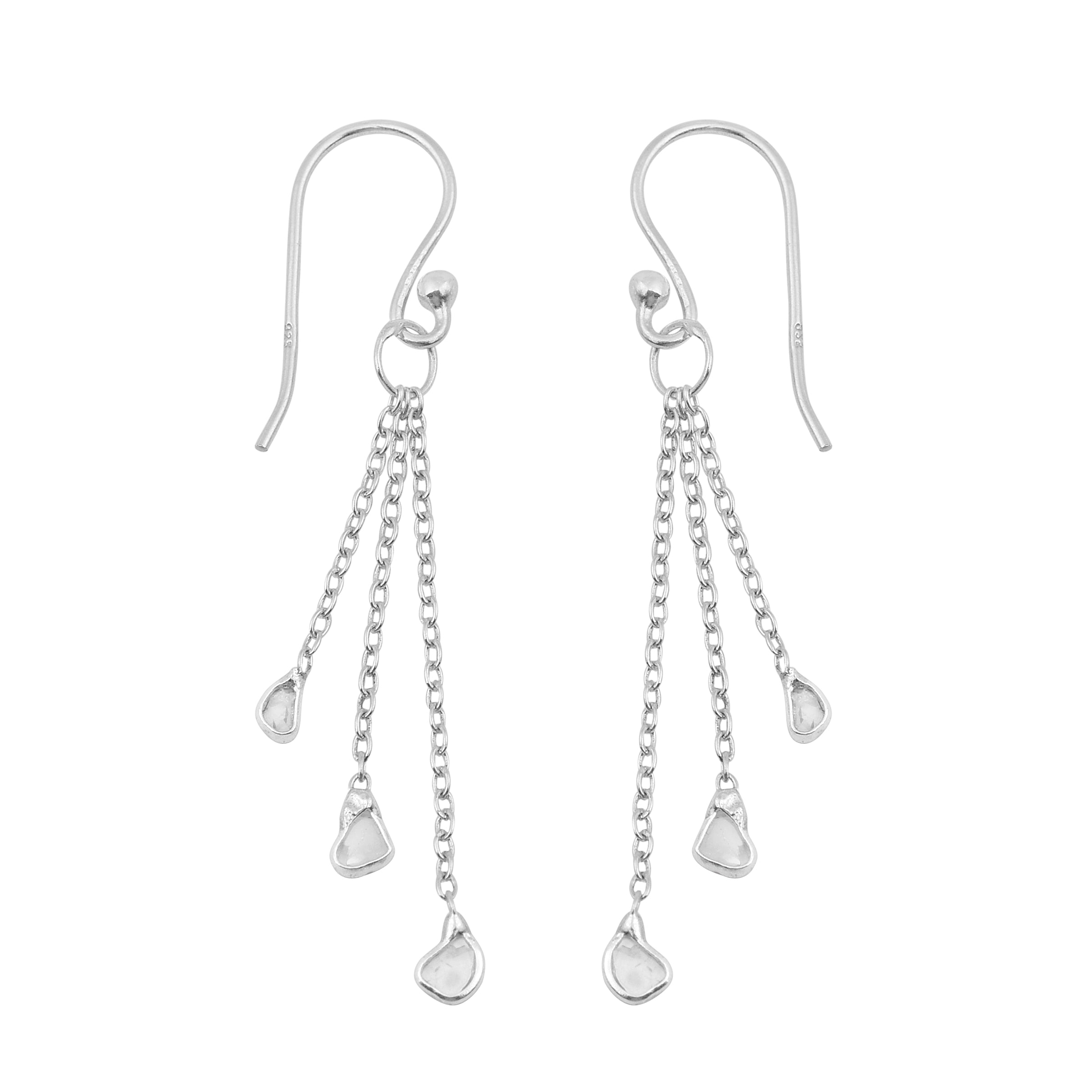 0.50 CTW Diamond Polki Thread Earrings